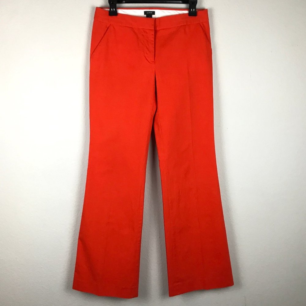 J. Crew City Fit Mid-Rise Red-Orange Flare Pants